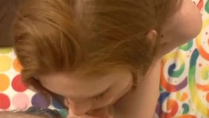  18yo girl redhead eating cum sperm in pov porn video
