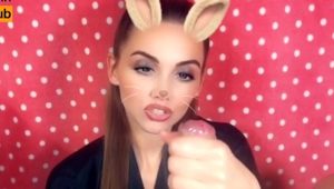  Snapchat POV Oil Jerk OFF Swallow Cum Sexy Bunny