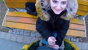  Cute teen swallows hot cum for cash - extreme public blowjob by Eva Elfie
