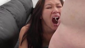  A Pretty Asian it try Anal and gets a Facial.